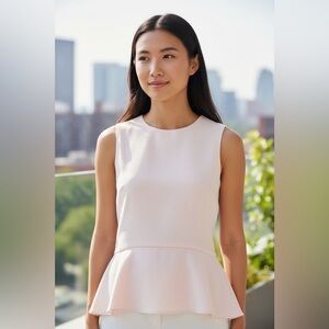 Alexander McQueen Blush Sleeveless Peplum Top